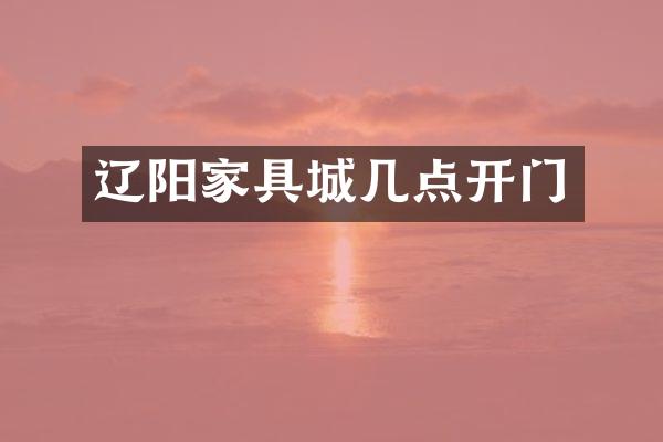 辽阳家具城几点开门