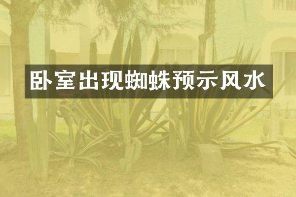 卧室出现蜘蛛预示风水