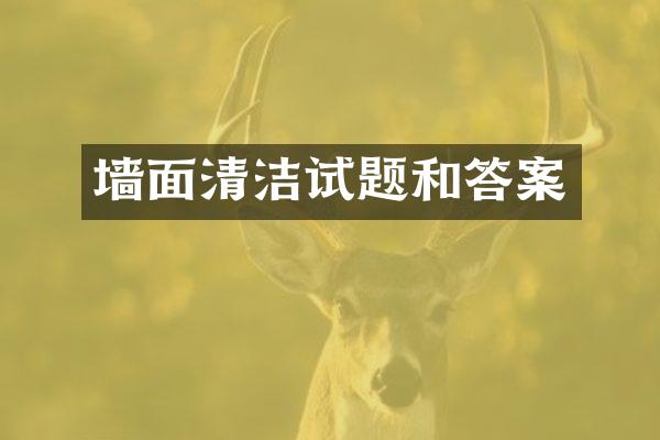 墙面清洁试题和答案