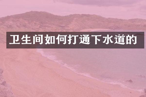 卫生间如何打通下水道的