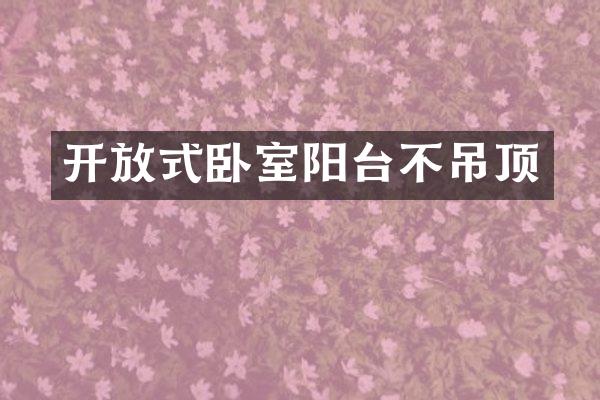 开放式卧室阳台不吊顶