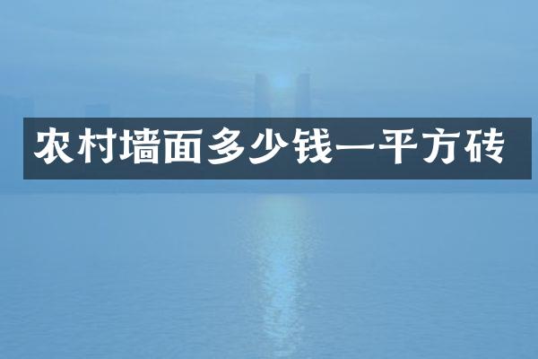 农村墙面多少钱一平方砖