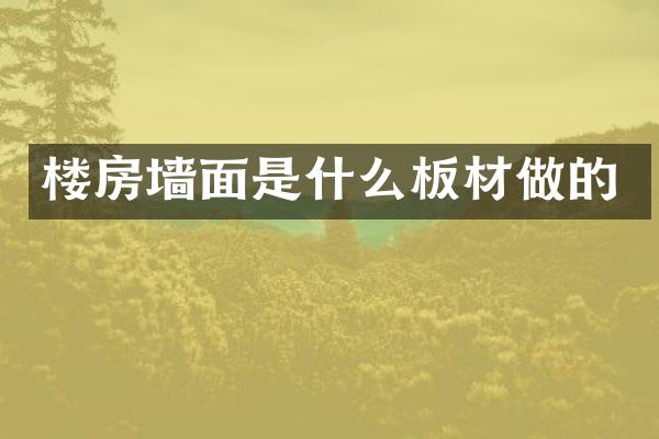 楼房墙面是什么板材做的