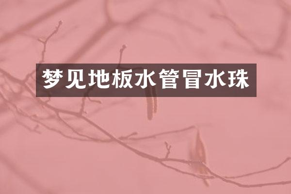 梦见地板水管冒水珠