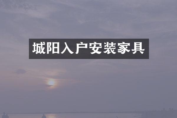 城阳入户安装家具