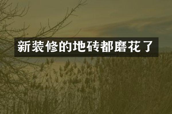 新装修的地砖都磨花了