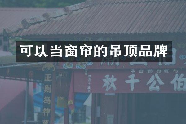 可以当窗帘的吊顶品牌