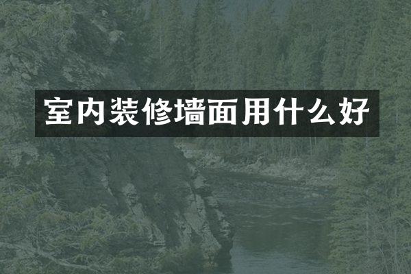 室内装修墙面用什么好