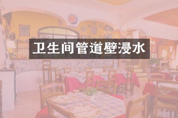 卫生间管道壁浸水