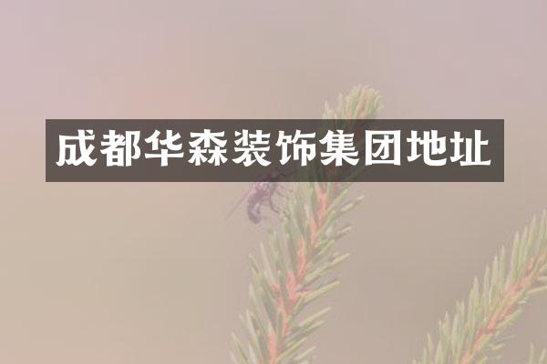成都华森装饰集团地址