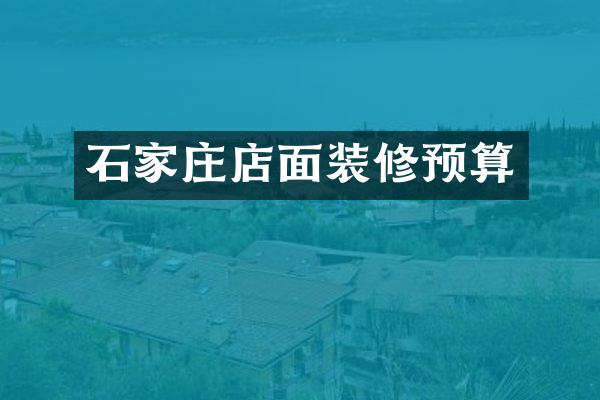石家庄店面装修预算