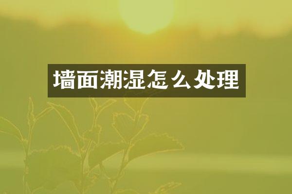 墙面潮湿怎么处理