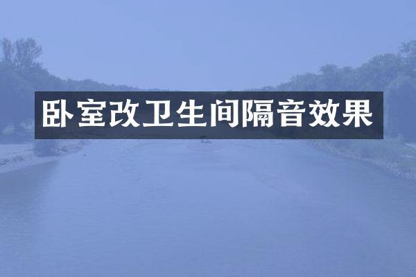 卧室改卫生间隔音效果