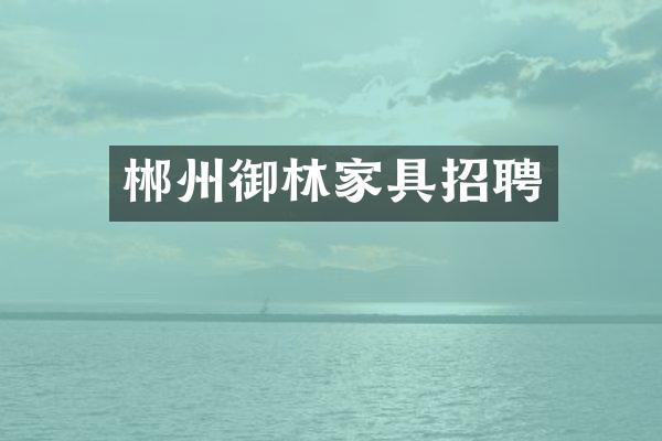 郴州御林家具招聘