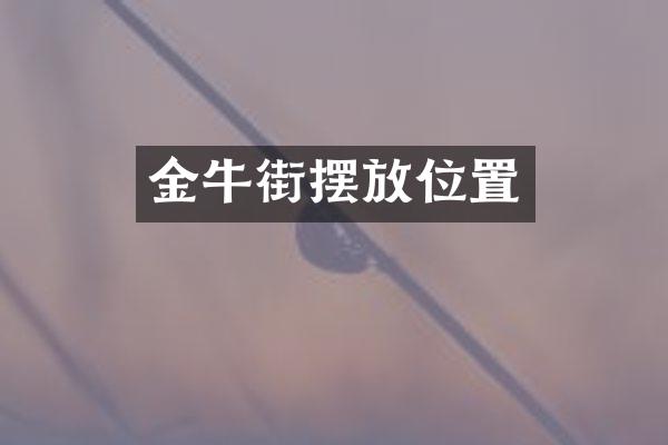 金牛街摆放位置
