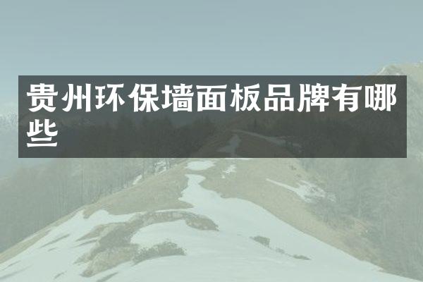 贵州环保墙面板品牌有哪些