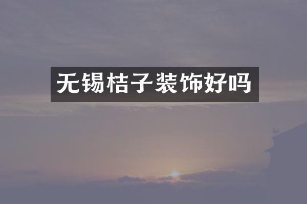 无锡桔子装饰好吗