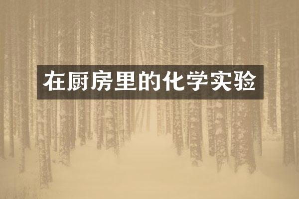 在厨房里的化学实验