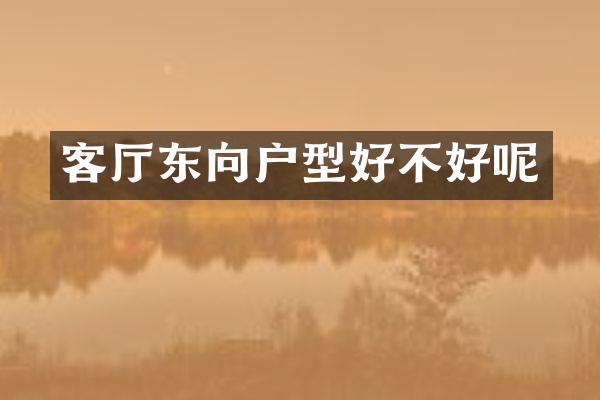 客厅东向户型好不好呢