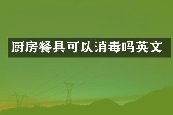 厨房餐具可以消毒吗英文