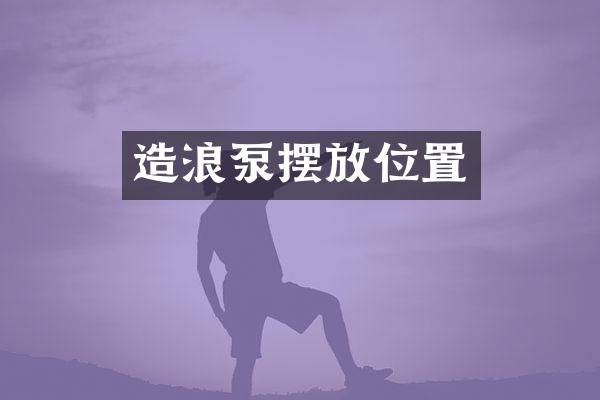 造浪泵摆放位置