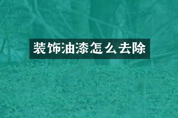 装饰油漆怎么去除