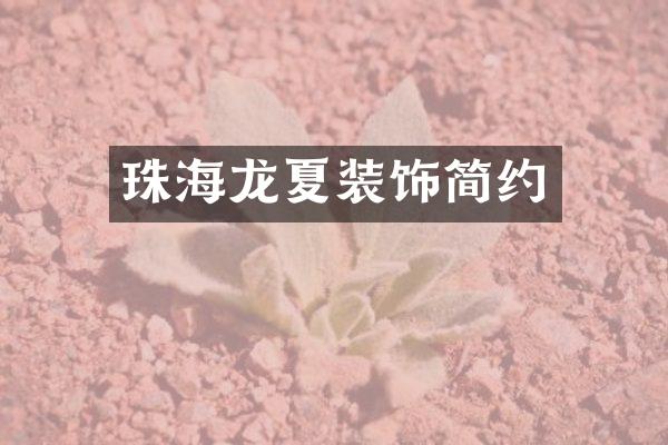 珠海龙夏装饰简约