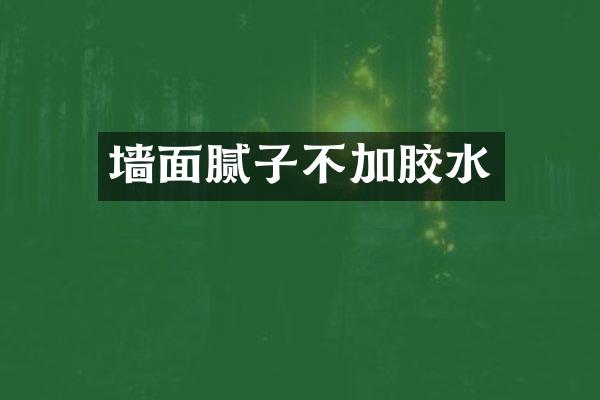 墙面腻子不加胶水