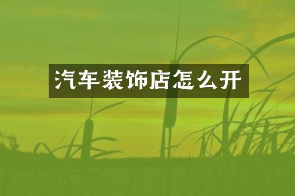 汽车装饰店怎么开