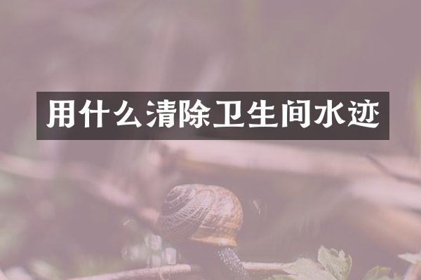 用什么清除卫生间水迹