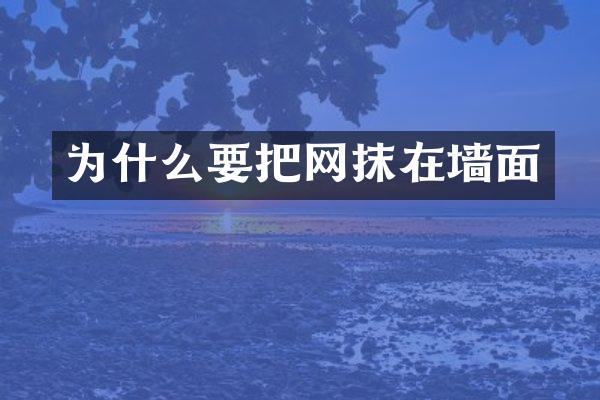 为什么要把网抹在墙面