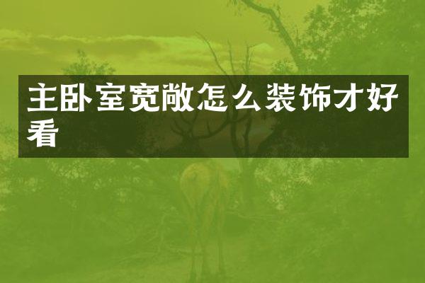 主卧室宽敞怎么装饰才好看