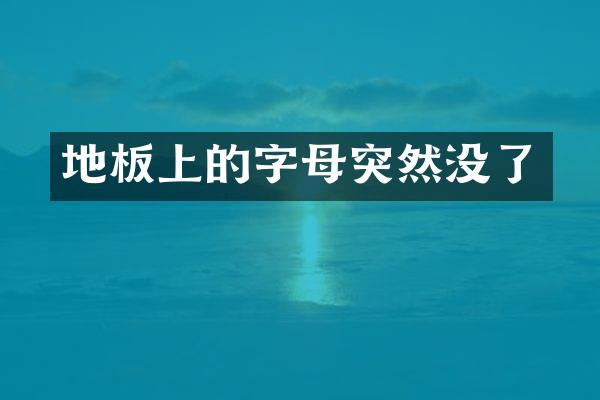 地板上的字母突然没了