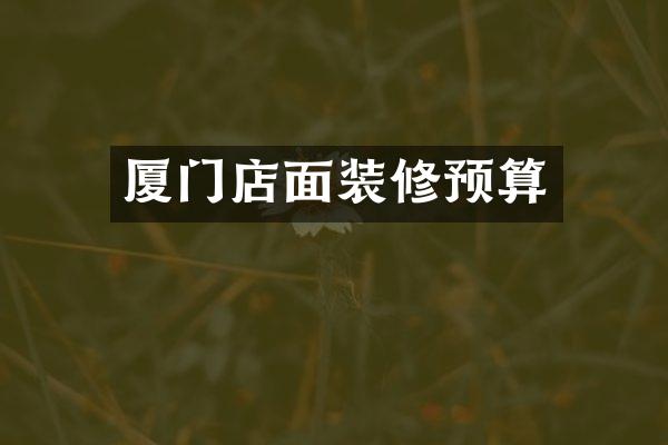 厦门店面装修预算