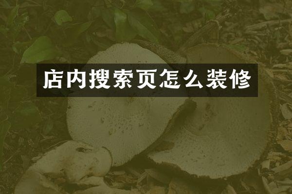 店内搜索页怎么装修