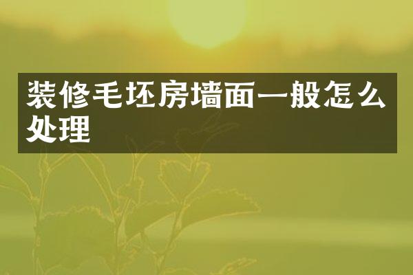 装修毛坯房墙面一般怎么处理
