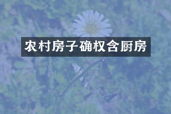 农村房子确权含厨房