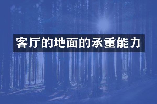 客厅的地面的承重能力