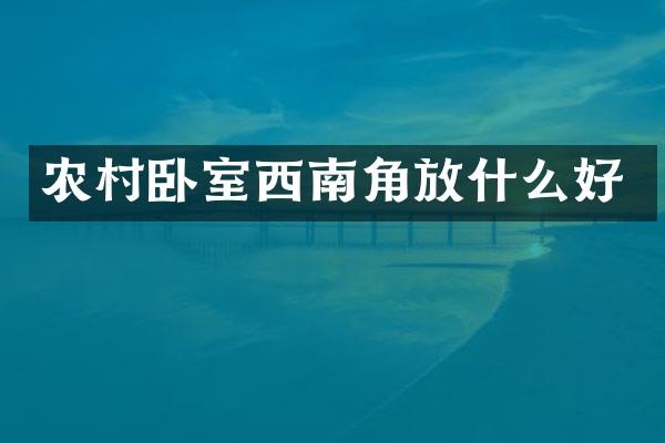 农村卧室西南角放什么好