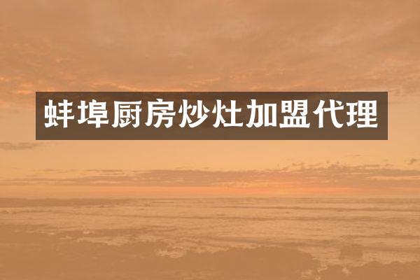 蚌埠厨房炒灶加盟代理