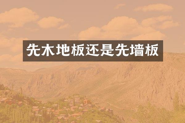 先木地板还是先墙板
