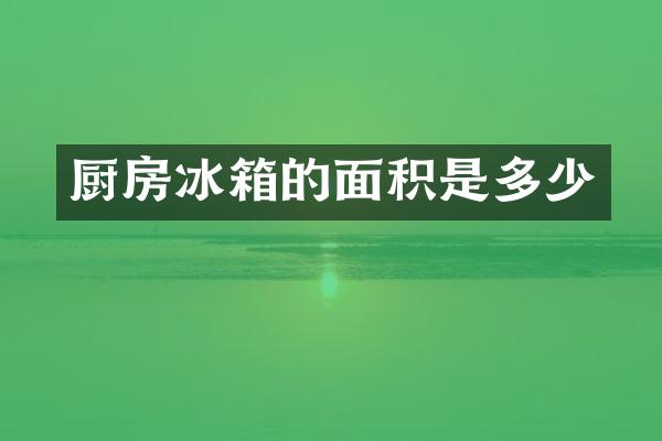 厨房冰箱的面积是多少