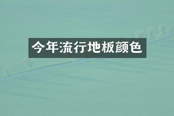 今年流行地板颜色