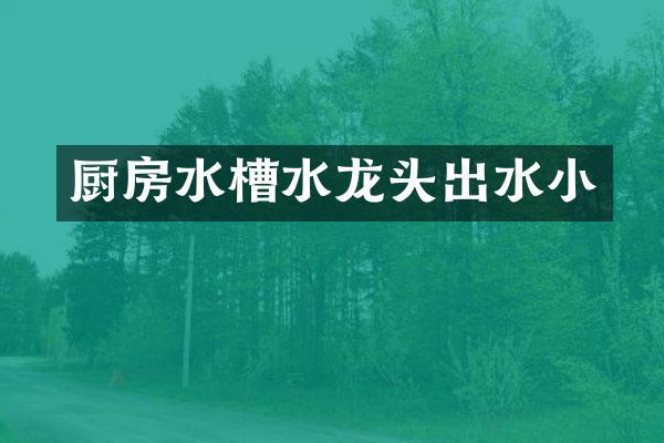 厨房水槽水龙头出水小