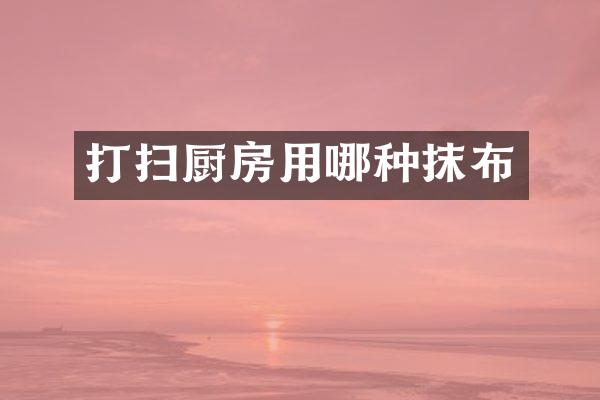 打扫厨房用哪种抹布