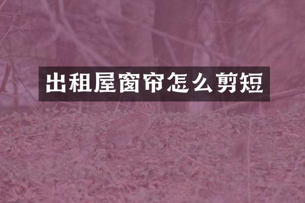 出租屋窗帘怎么剪短