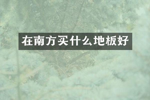 在南方买什么地板好
