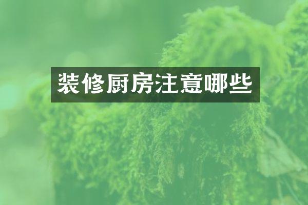 装修厨房注意哪些