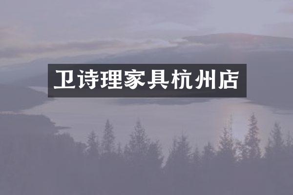 卫诗理家具杭州店