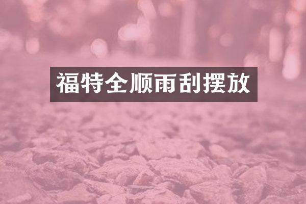 福特全顺雨刮摆放
